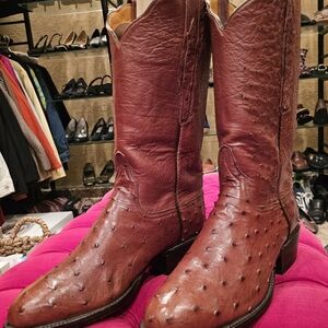 New Photos With Measurements! Lucchese Classic Ostrich Quill Cowboy boots Sz 5.5